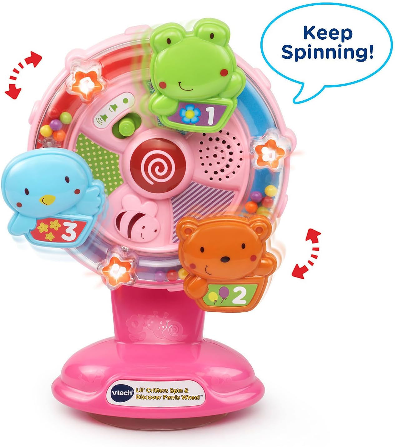 VTech Lil' Critters Gira y descubre las ruedas de la fortuna, rosa