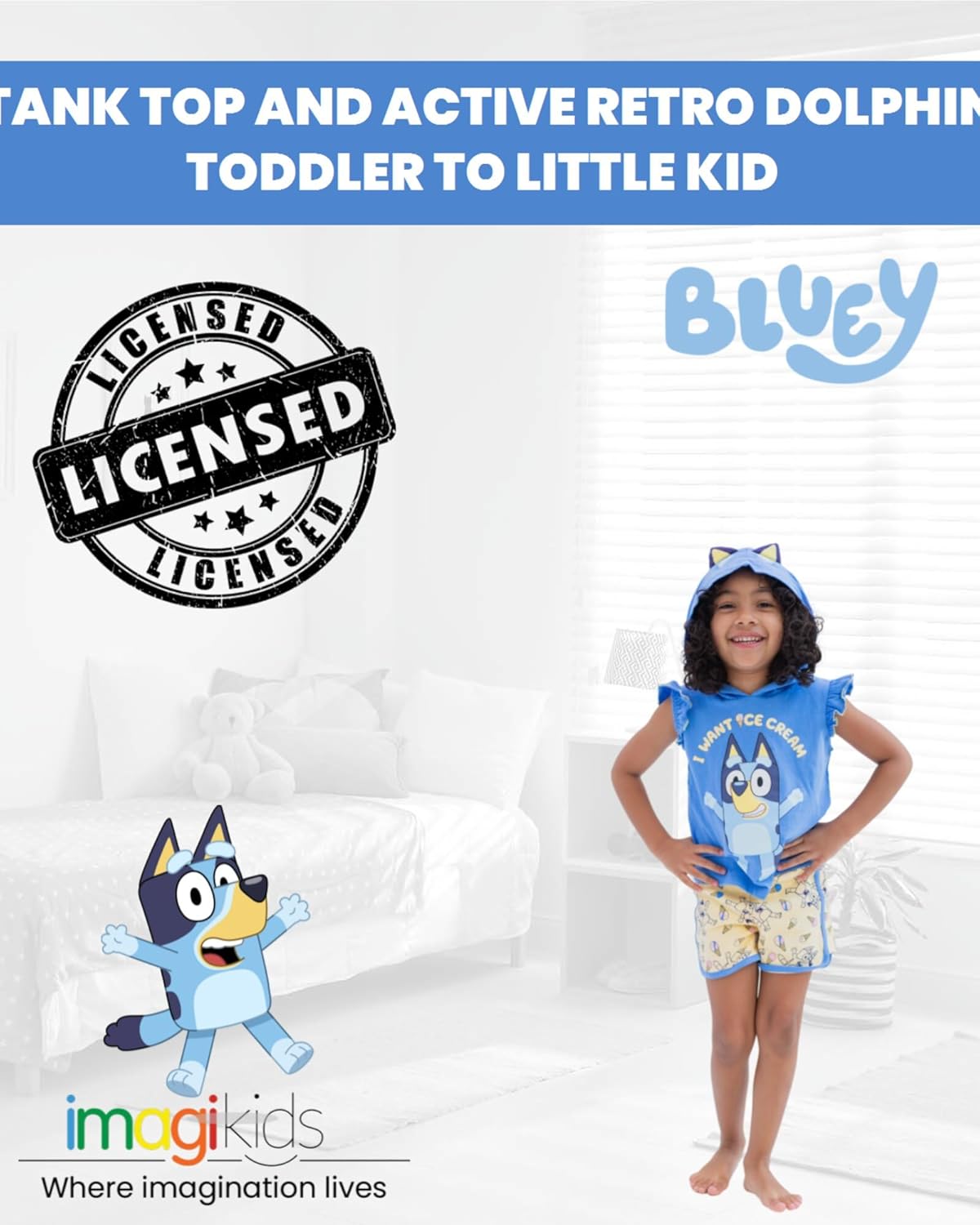 Bluey Bingo - Camiseta sin mangas para cosplay y pantalones cortos