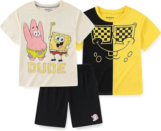 SpongeBob SquarePants Nickelodeon - Conjunto de camiseta de manga corta y pantalones cortos