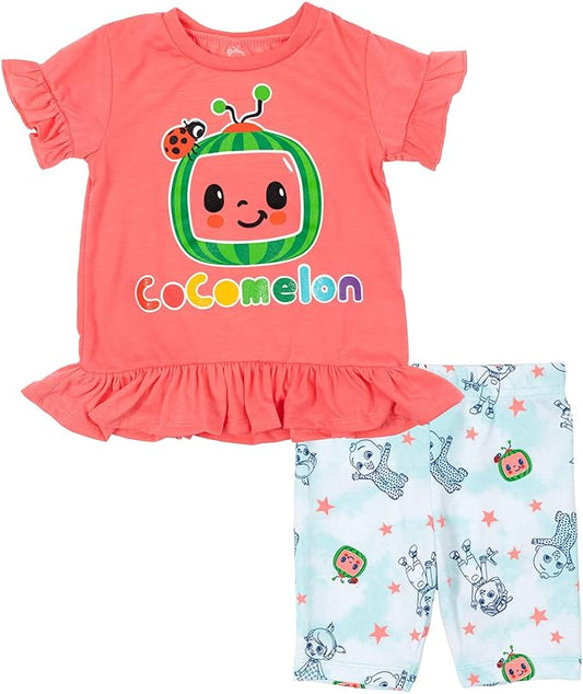 CoComelon JJ Yoyo Tomtom - Conjunto de camiseta y pantalones cortos
