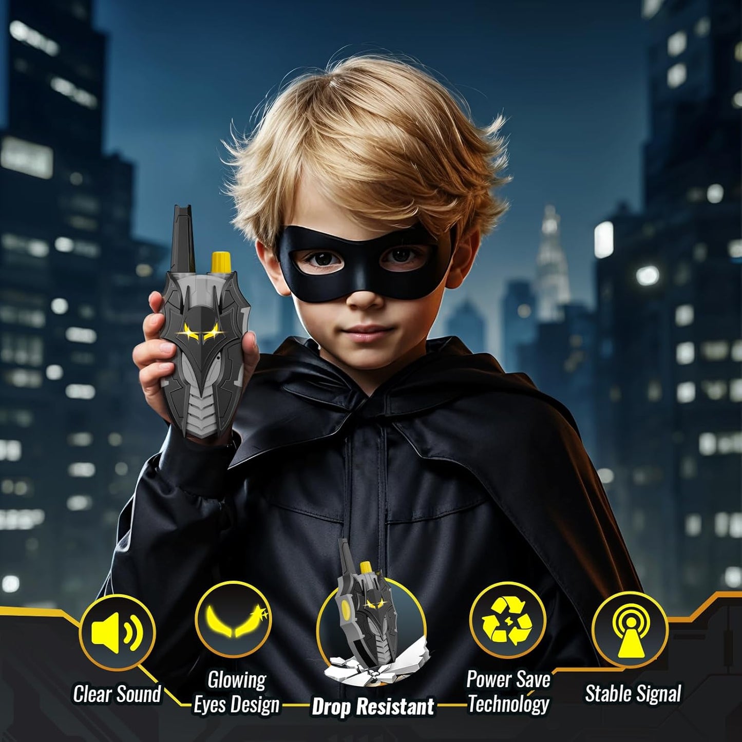 Walkie Talkies de murciélago con luces intermitentes