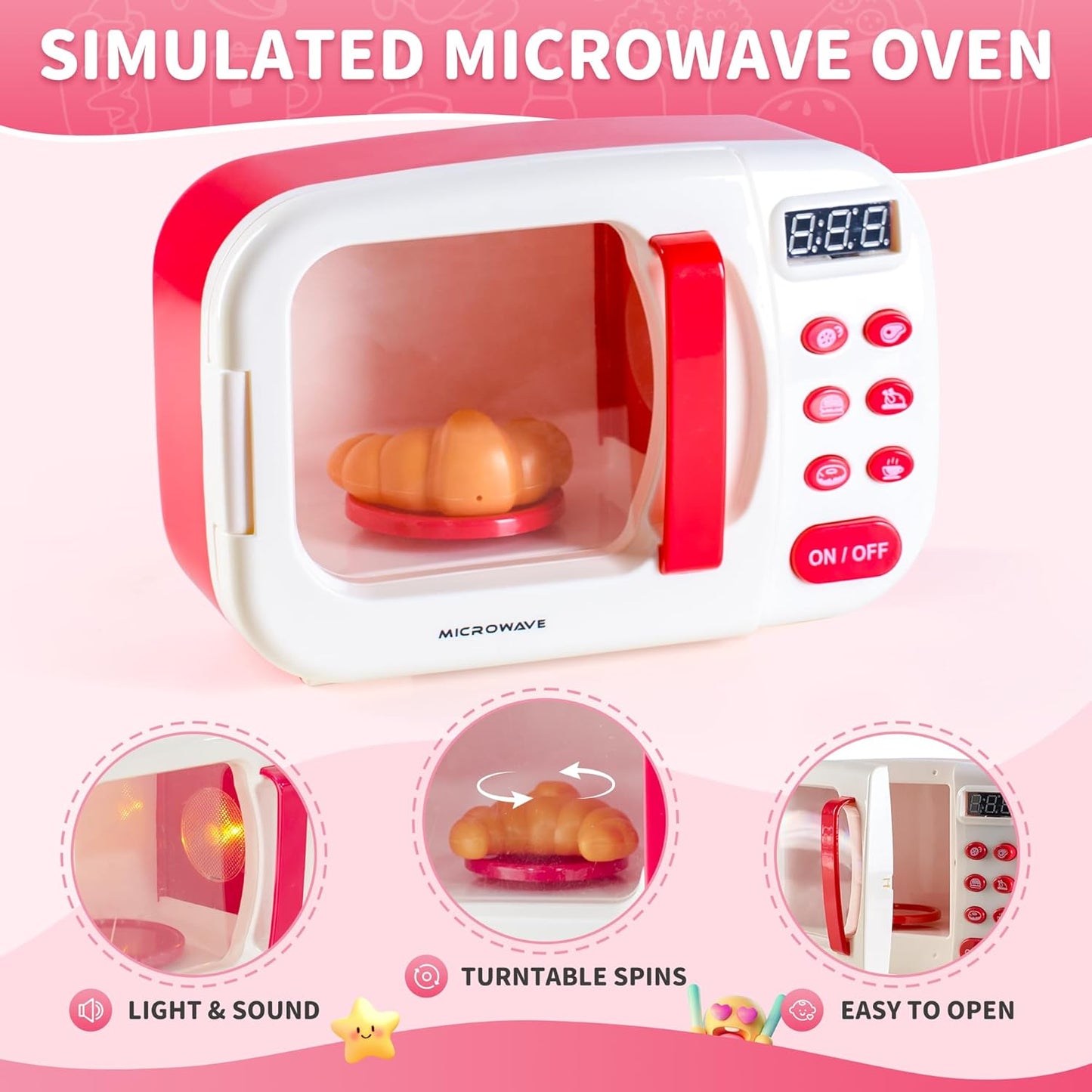 Juguetes de microondas con luz y sonido