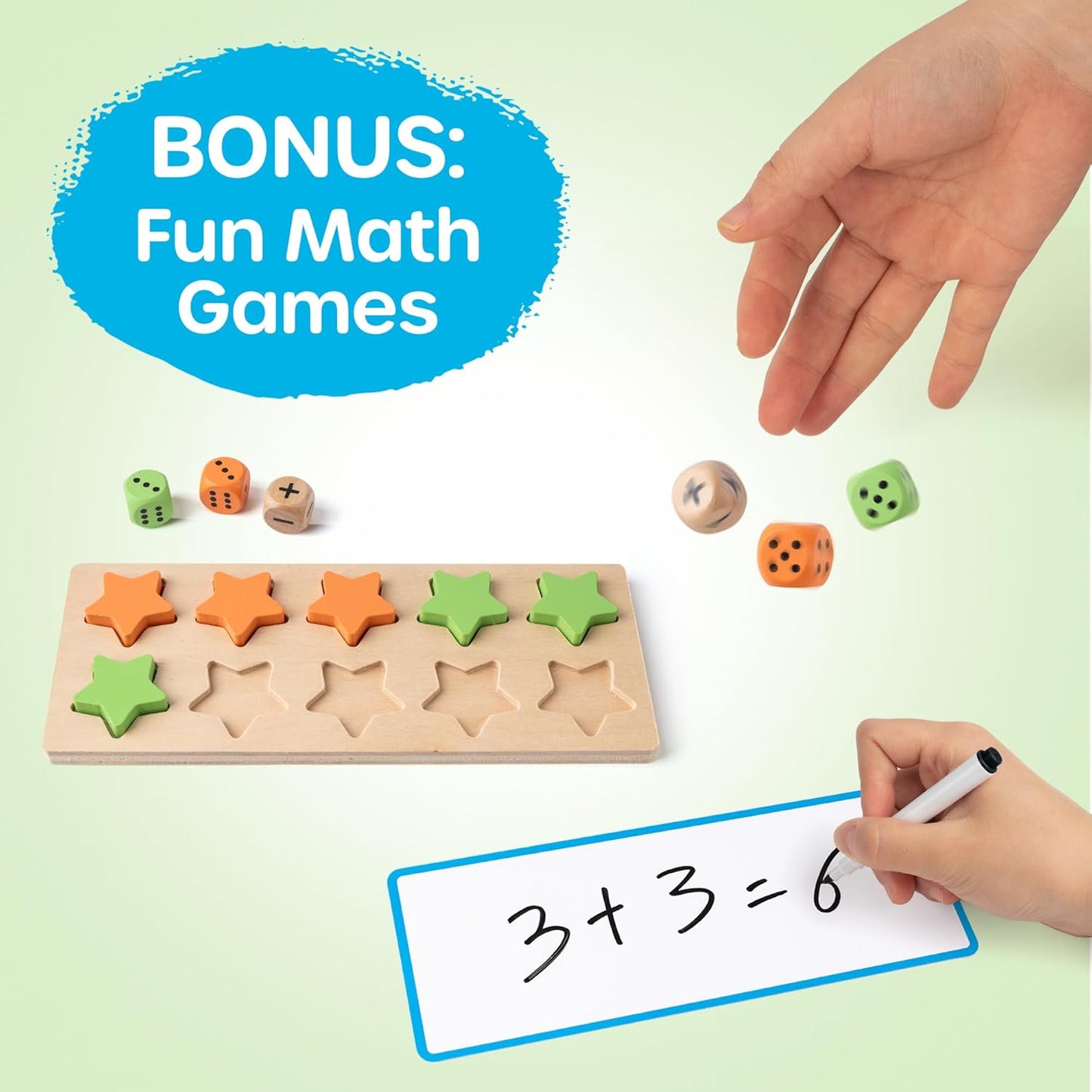 Juego de diez marcos de madera manipuladores matemáticos