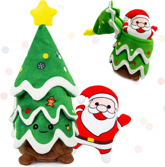 árbol de Navidad arrugado y Papá Noel chirriante sensorial