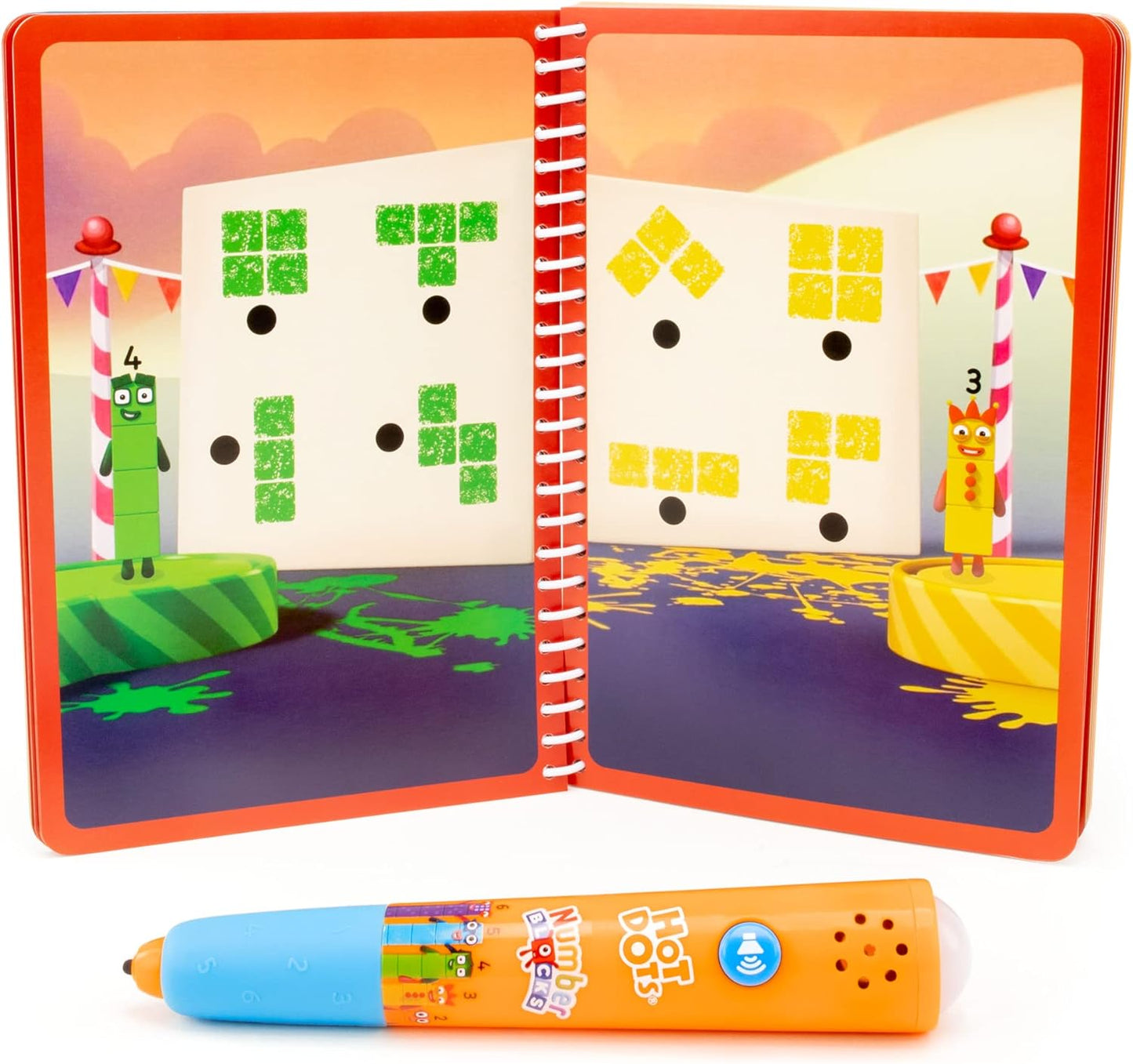 Educational Insights Hot Dots Numberblocks - Libro de trabajo números del 1 al 10 con bolígrafo interactivo, más de 75 actividades