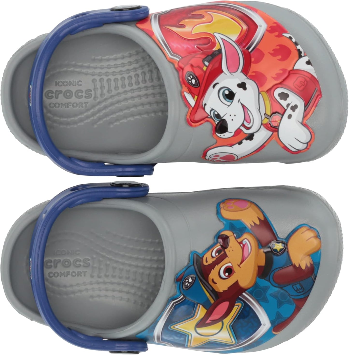 Crocs Zuecos divertidos unisex para niños con parche de Paw Patrol