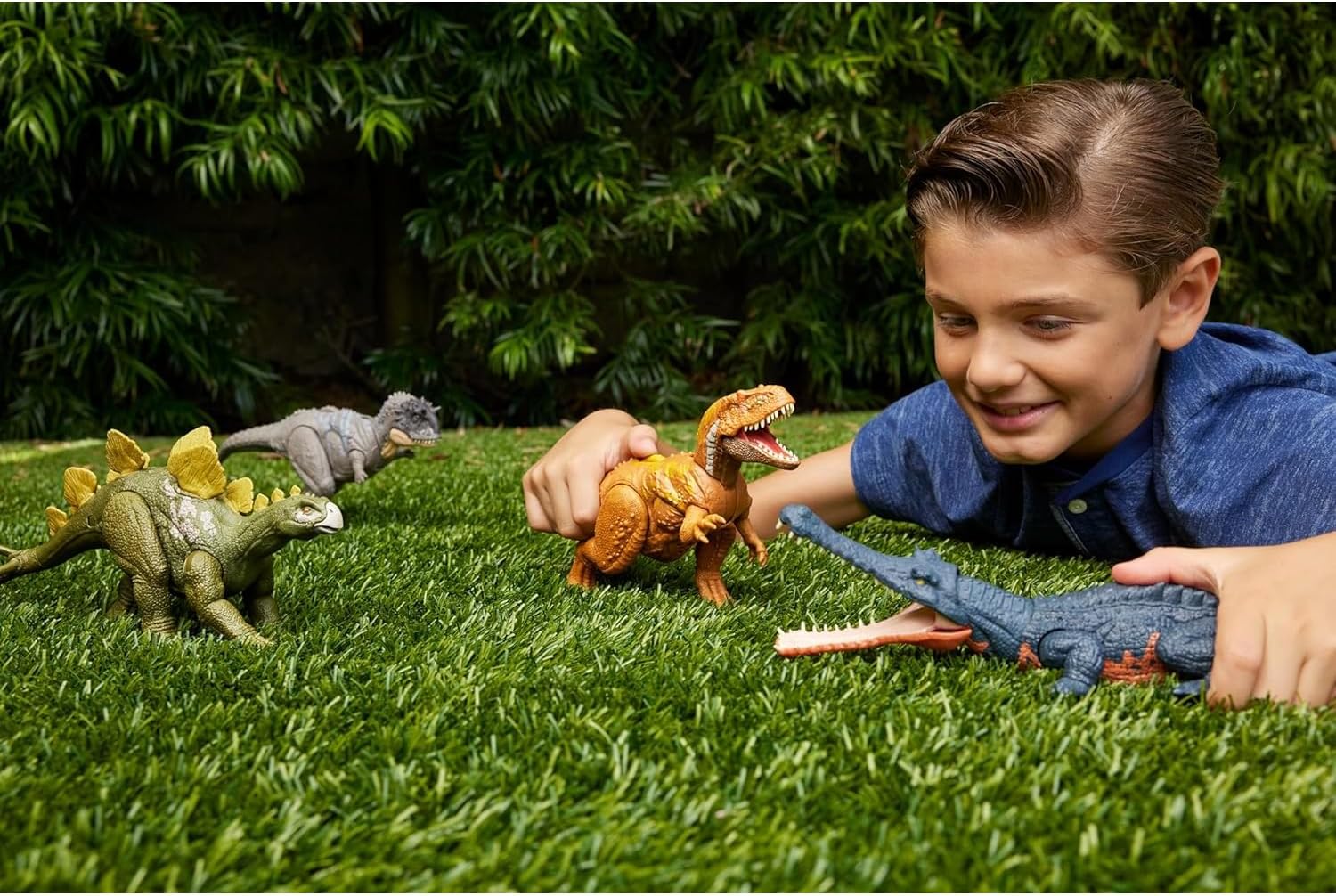 Mattel Jurassic World - Figura de dinosaurio Megalosaurus Wild Roar con sonido de rugido continuo y acción de ataque