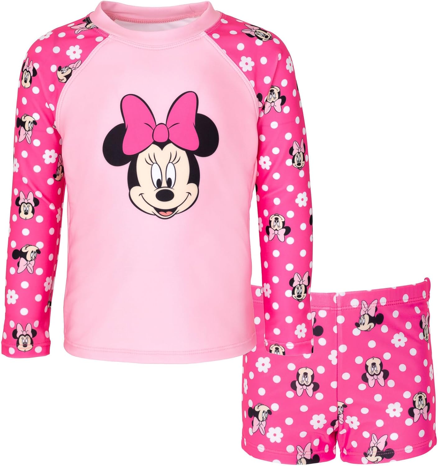 Disney Conjunto de traje de baño con protección UPF 50+ y pantalones cortos de natación