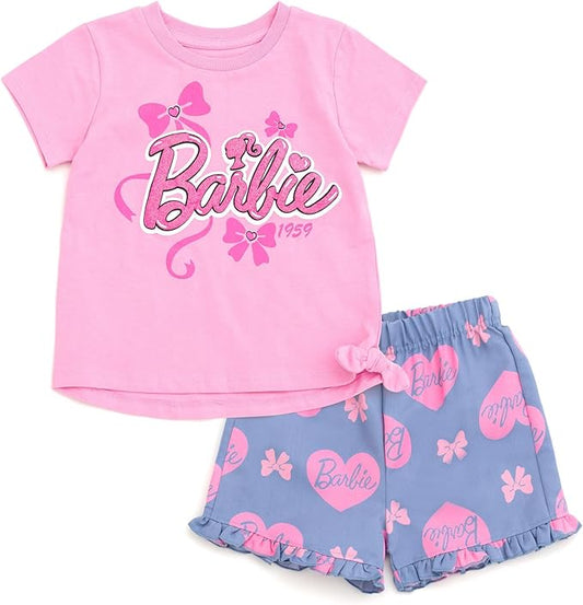 Barbie Conjunto de camiseta corta y pantalones cortos