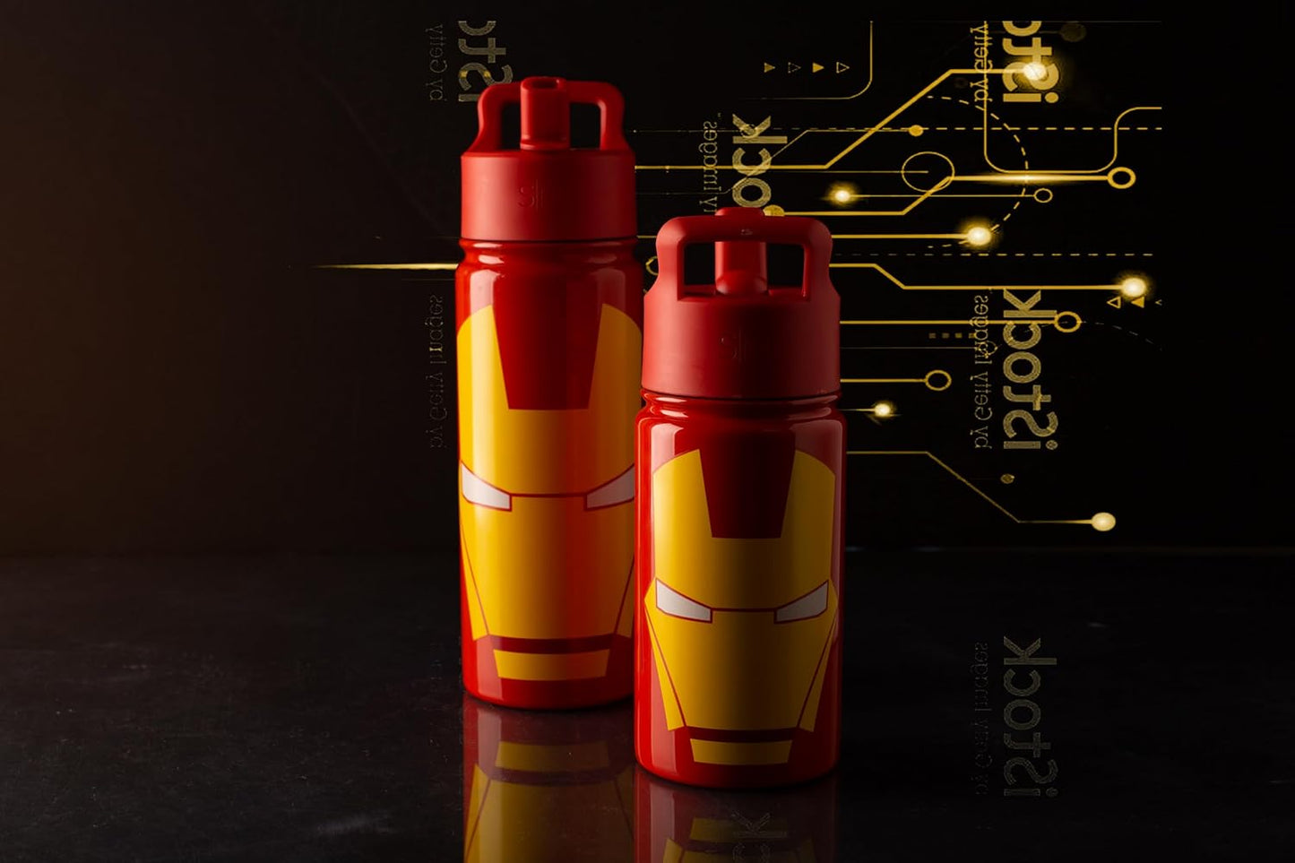 Simple Modern Marvel Iron man - Botella de agua de acero inoxidable aislado