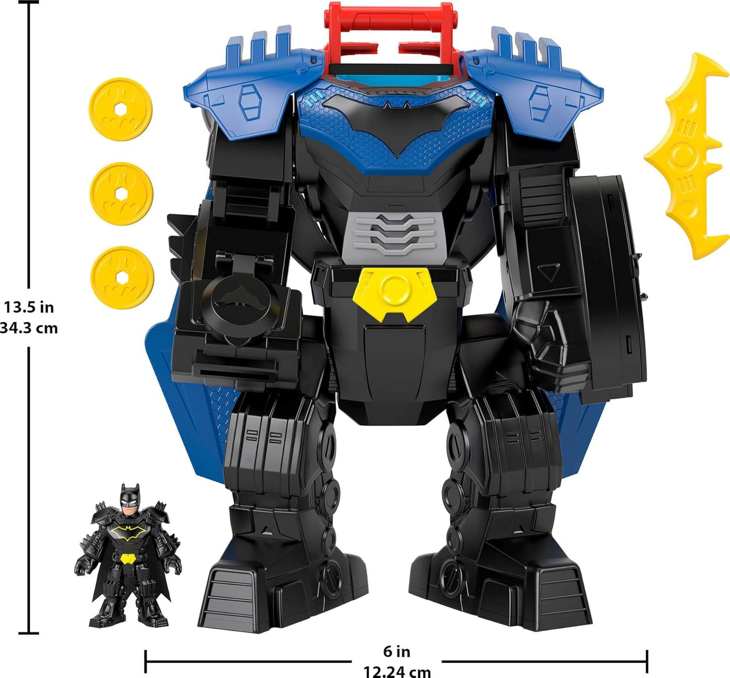 Fisher-Price Imaginext DC Super Friends, Batman Flight Mech con luces, movimiento de sonidos y figura de acción