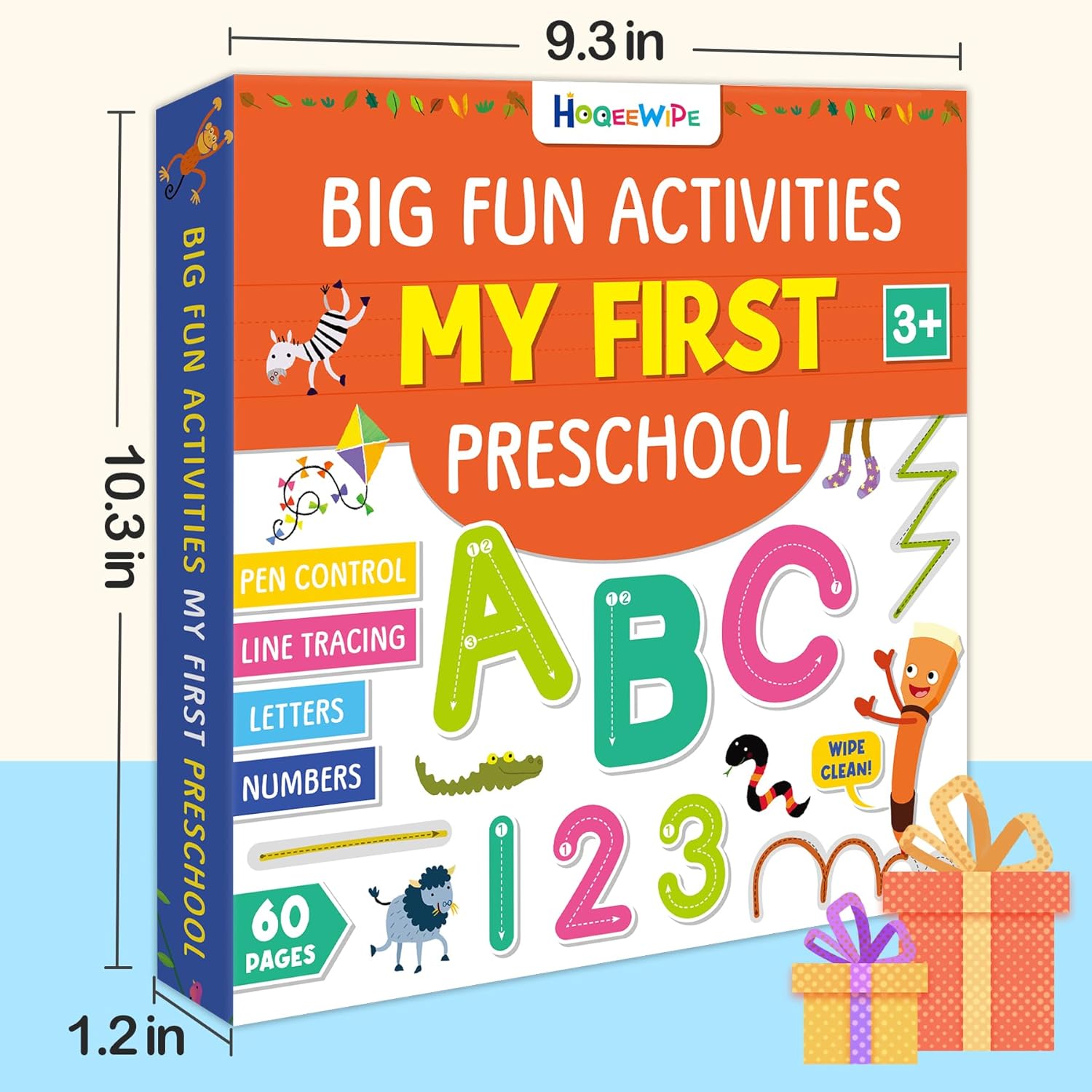 Preschool Learning Activities Line Tracing Number Letter for Kids, Wipe Clean Preschool Pre K Workbook Educational Game Fine Motor Skill Toddler Learning Toys Girl Boy Ages 2 3 4 5 Year Old