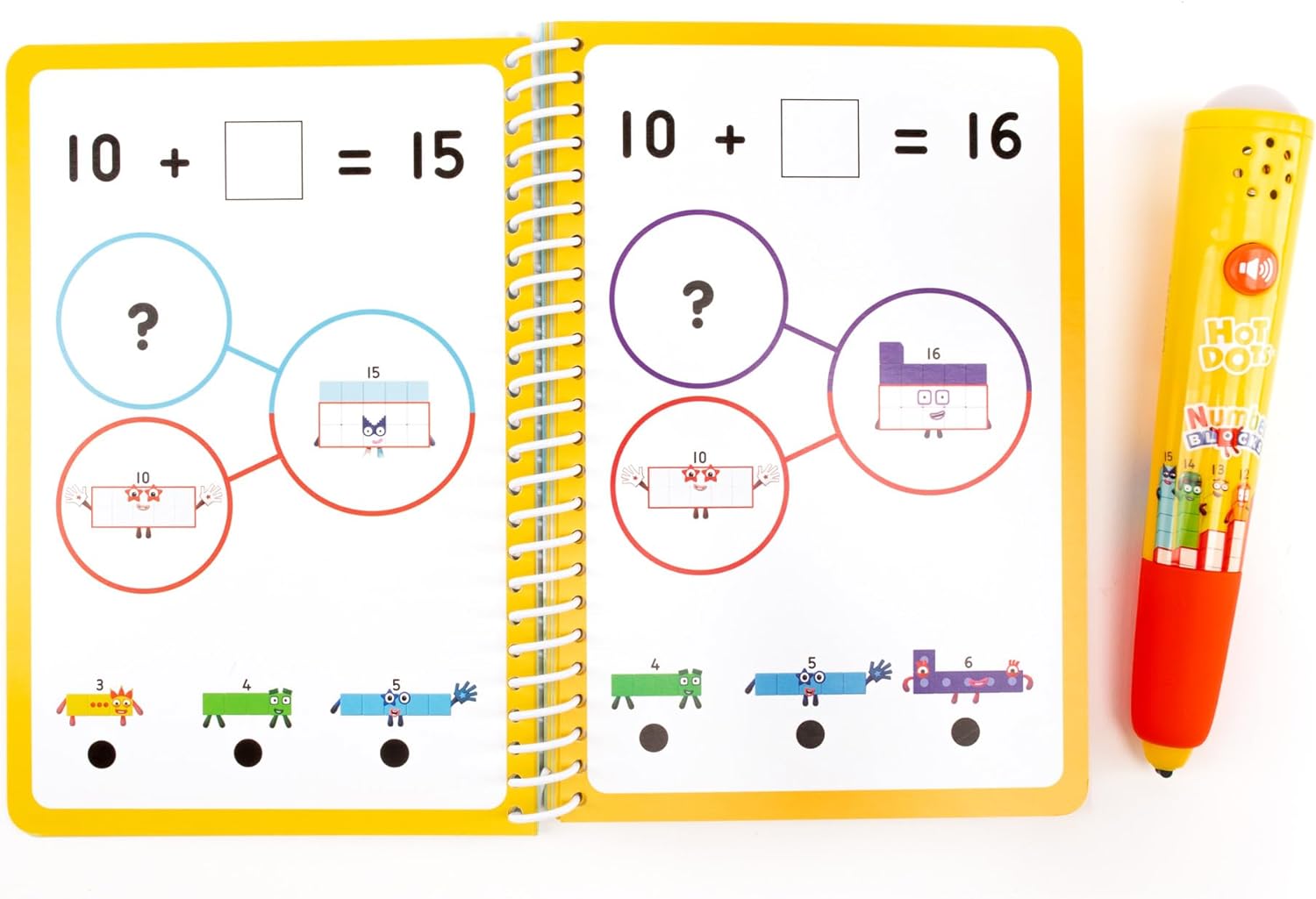 Educational Insights Hot Dots Numberblocks - Libro de trabajo números del 11 al 20 con bolígrafo interactivo, actividades de aprendizaje para niños a partir de 5 años