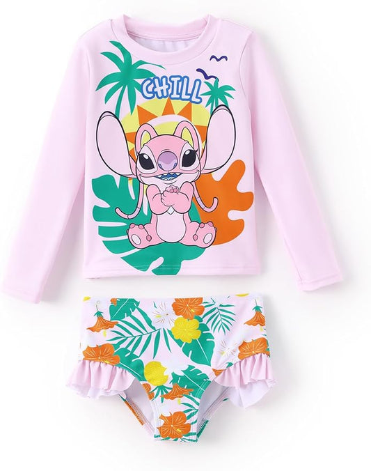 Disney Stitch - Traje de baño de manga larga de dos piezas