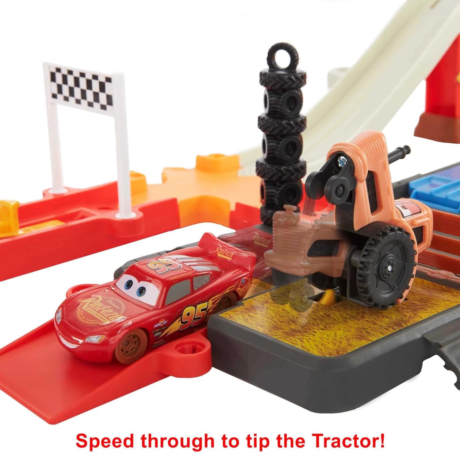 Mattel Disney and Pixar Cars Track Set con auto de juguete Lightning McQueen 