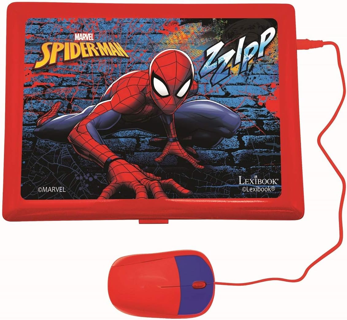 Lexibook Spider-Man - Portátil educativo y bilingüe en español/inglés