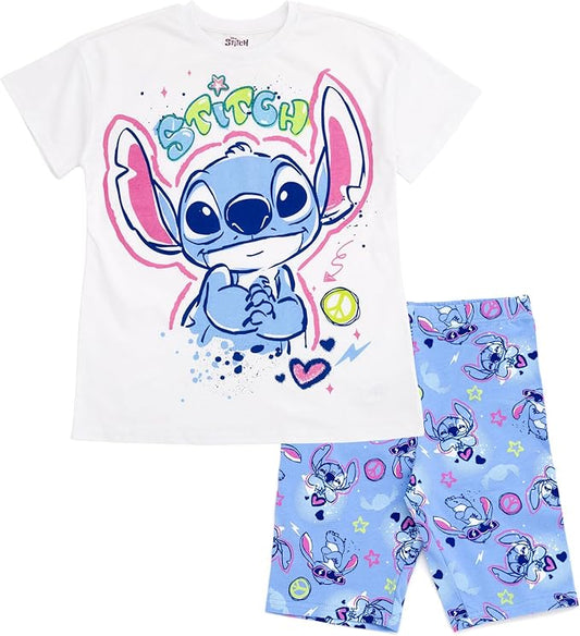 Disney Stitch - Conjunto de camiseta corta y pantalones cortos