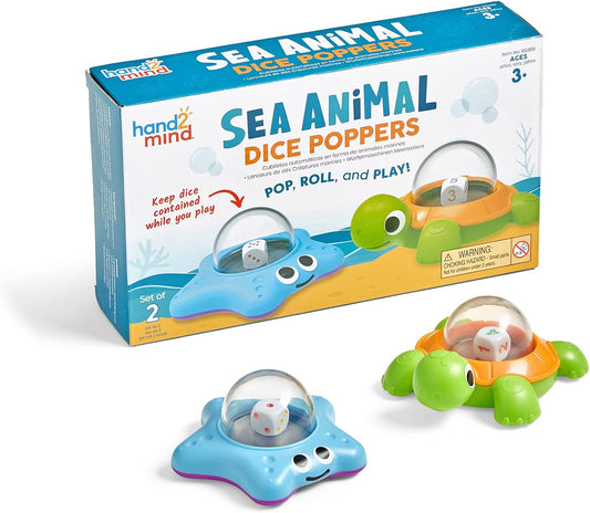 hand2mind Juego de dados de animales marinos