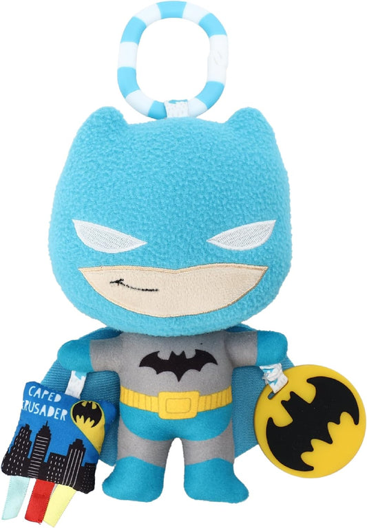 DC Comics The Batman - Juguete de actividad sensorial múltiple con mordedores, texturas arrugadas y clip