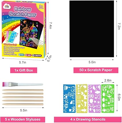 Juego de 50 piezas de papel para rascar