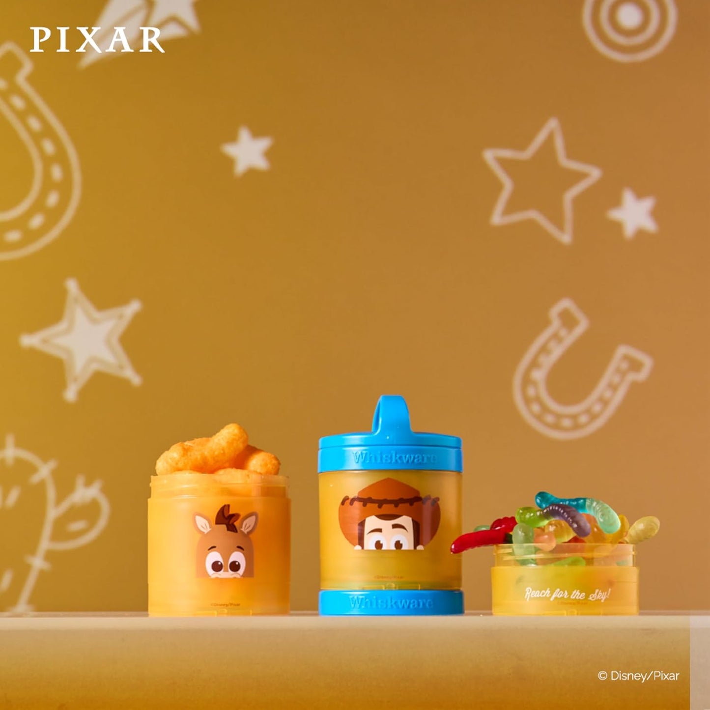 Whiskware Disney Pixar - Contenedores apilables para aperitivos Toy Story Woody y Bullseye