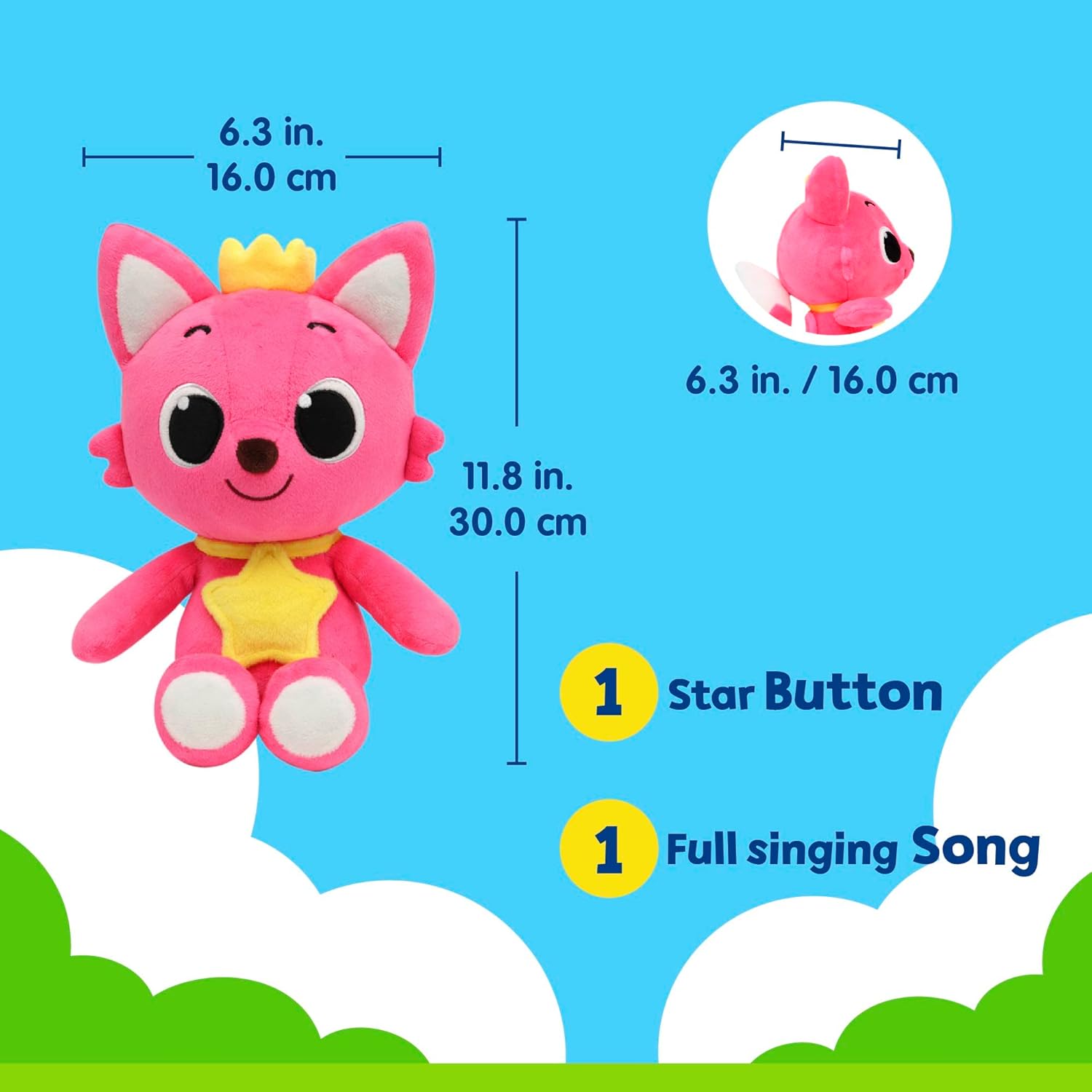 Pinkfong Juguete de peluche que canta, juguetes de peluche Juguete Baby Shark