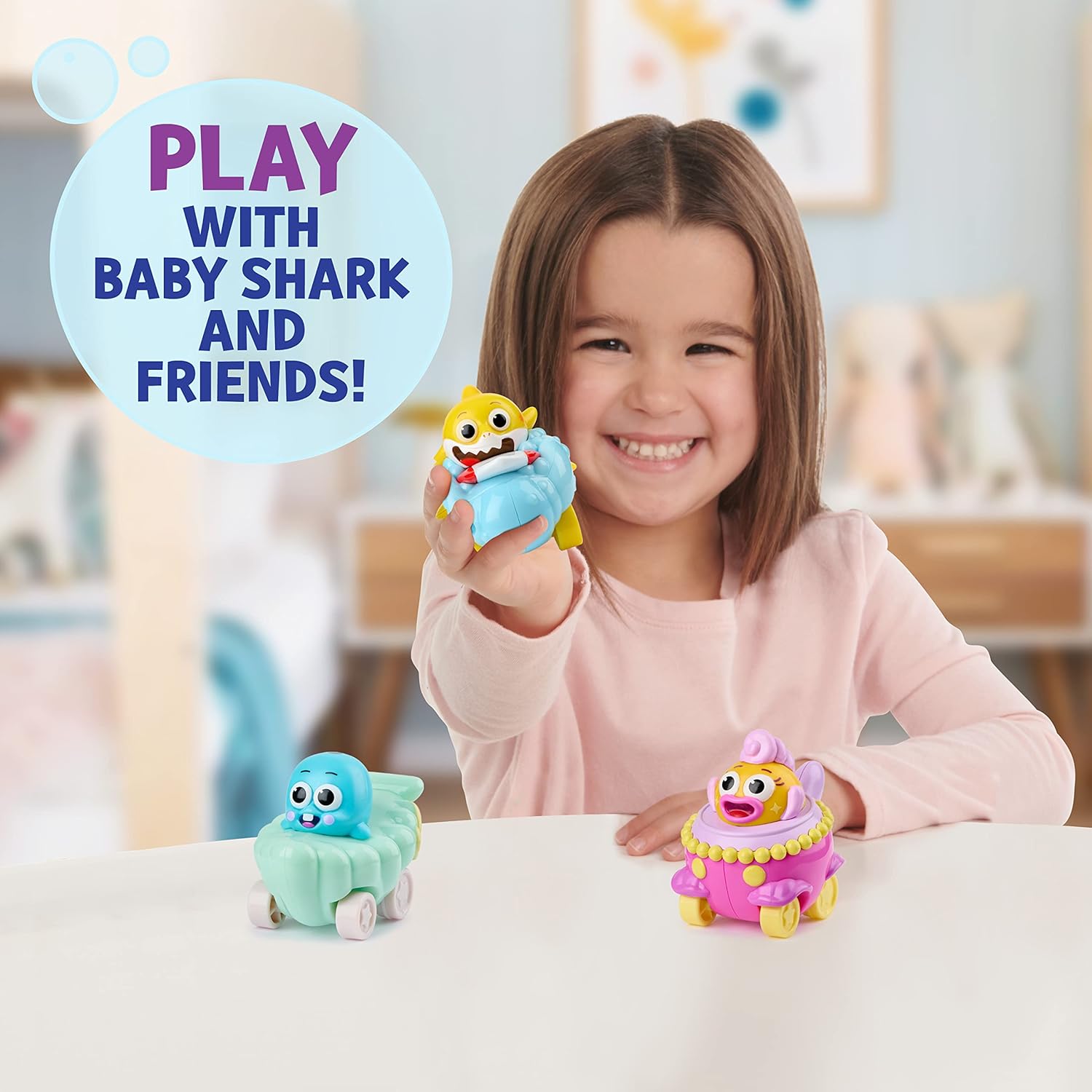 Pinkfong Baby Shark Baby Shark's Big Show! Vehículo de mar veloz paquete de 3 Juguete Baby Shark