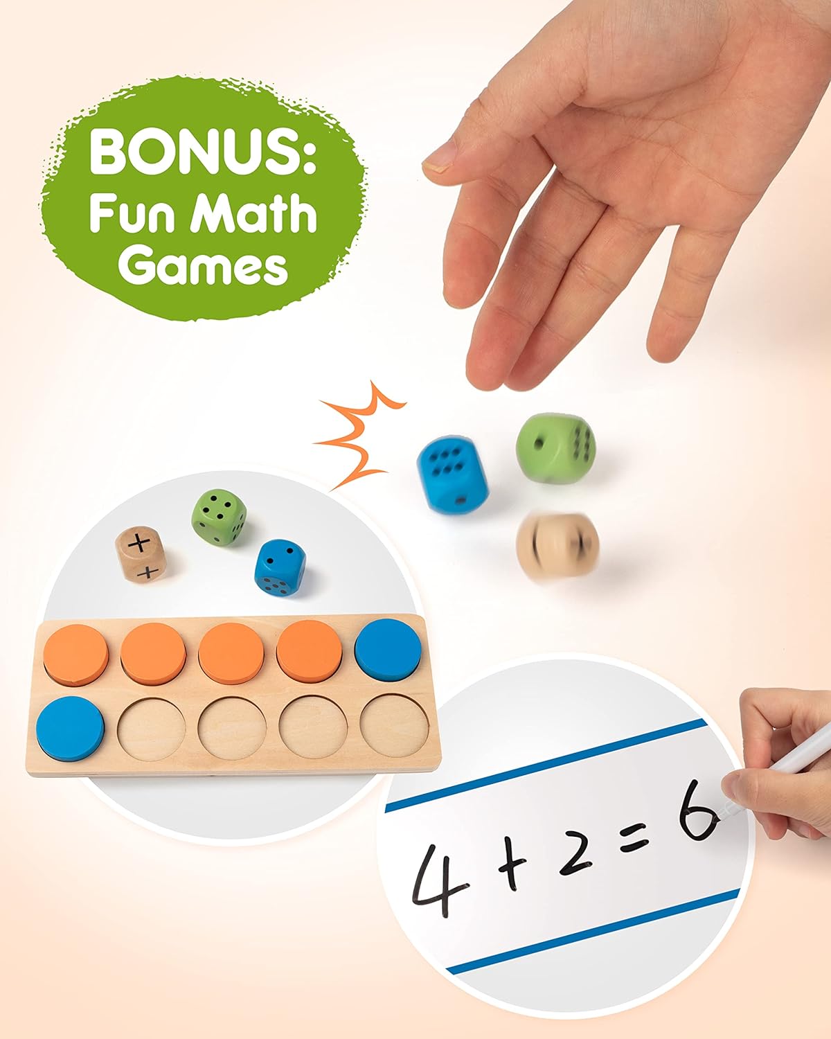 Juego de 10 marcos de madera manipuladores matemáticos