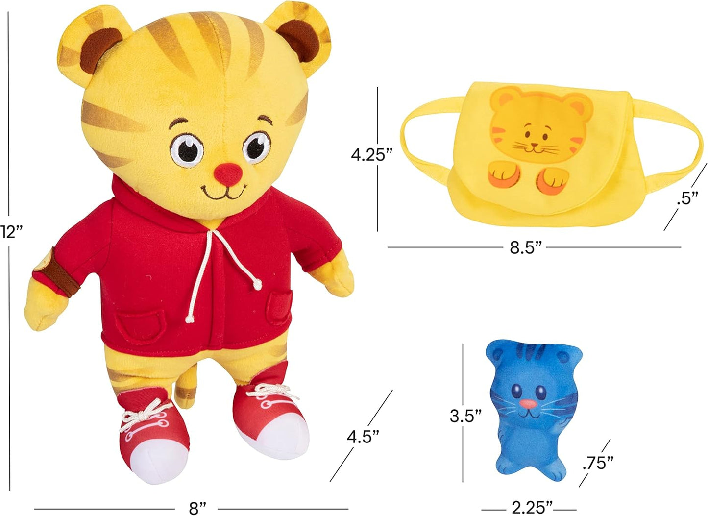 Daniel Tiger's Neighborhood Peluche de Daniel Tiger de regreso a la escuela con Tigey y mochila con música, sonidos y frases