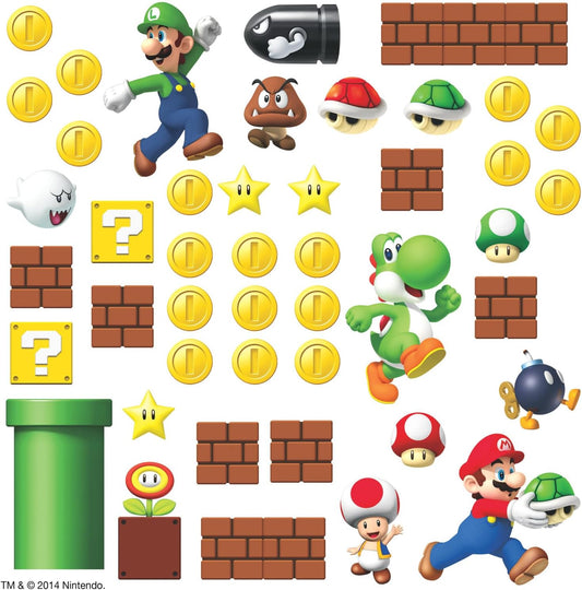Mario Bros Build a Scene - Adhesivos de pared