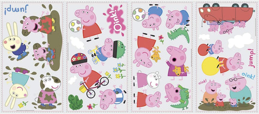Peppa The Pig - Calcomanías de pared para despegar y pegar