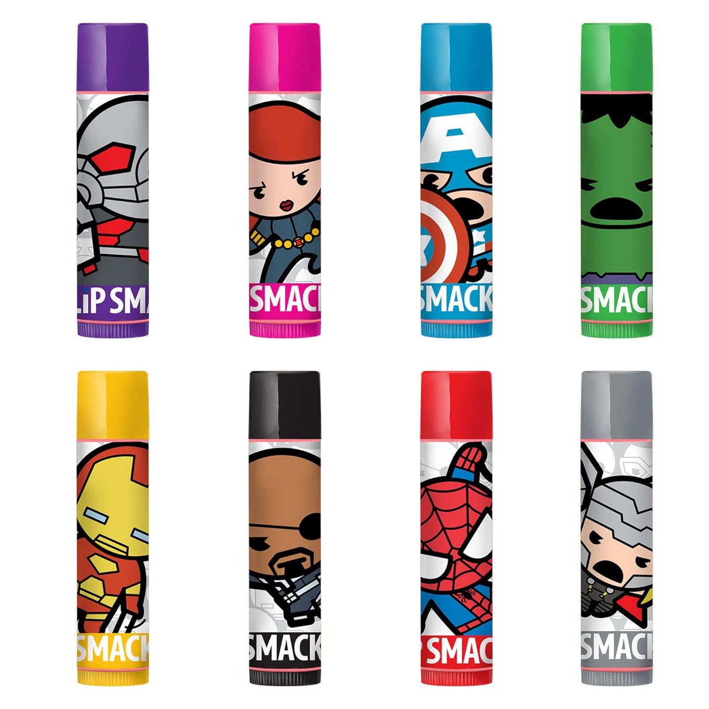 Paquete de 8 bálsamos labiales saborizados Marvel