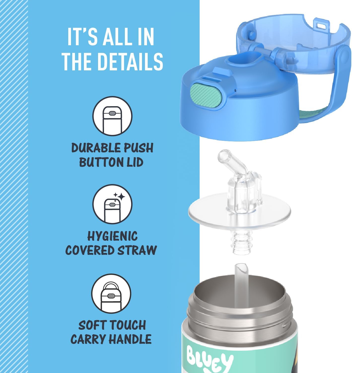 THERMOS FUNTAINER - Botella de agua acero inoxidable Bluey 