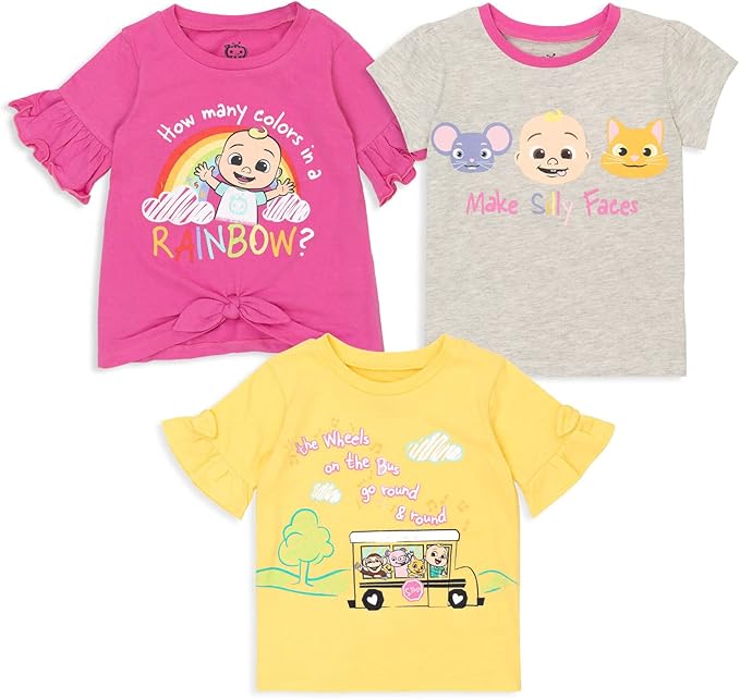 CoComelon JJ Baby - Paquete de 3 camisetas