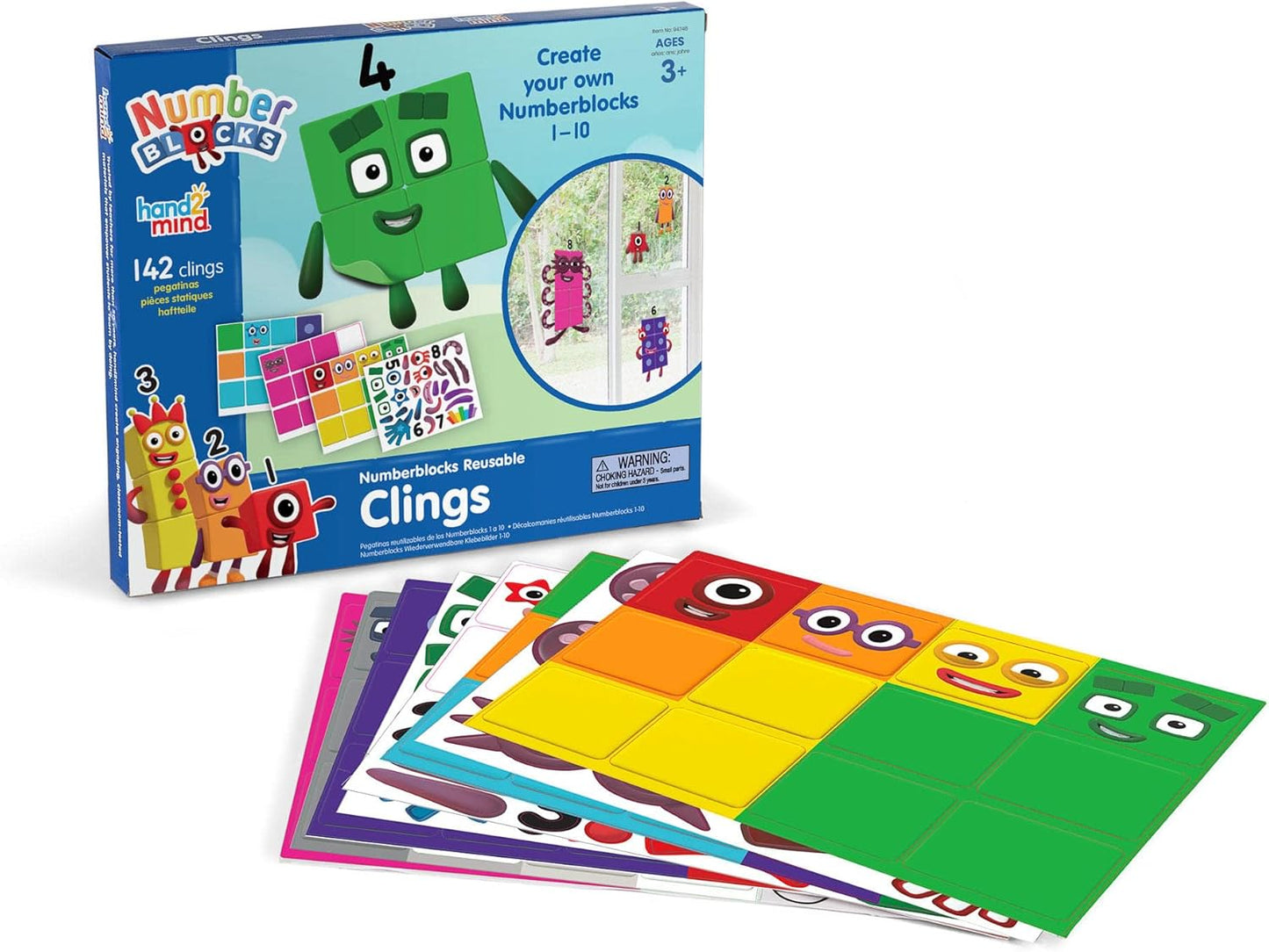 hand2mind Numberblocks - Adhesivos reutilizables