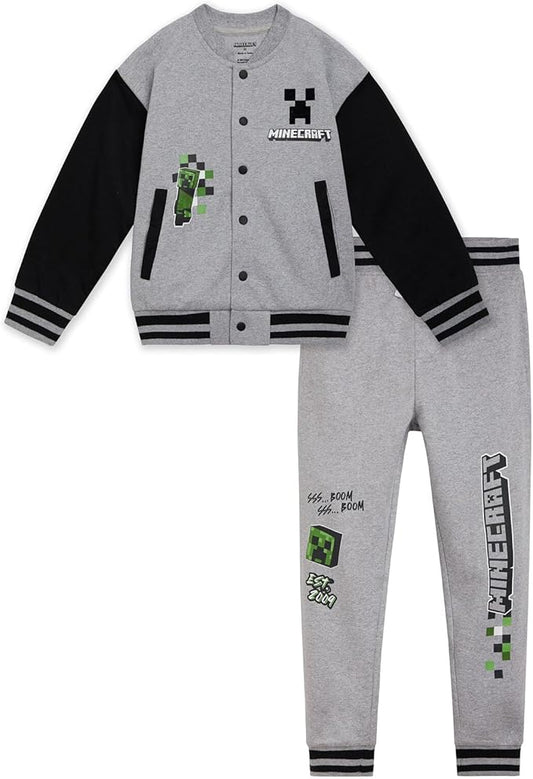 Minecraft Conjunto de chaqueta de forro polar y pantalones deportivos