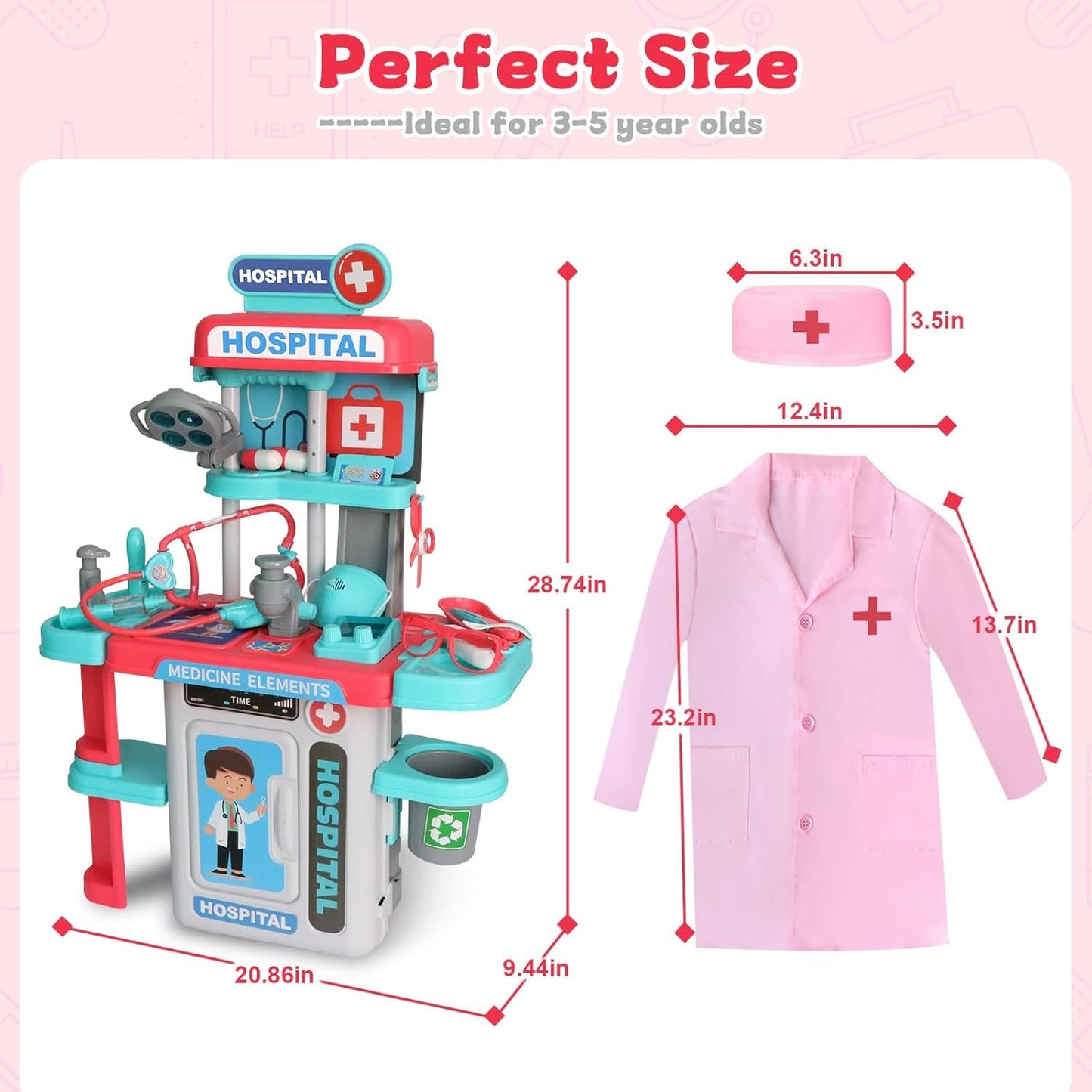 Kit médico maleta rodante