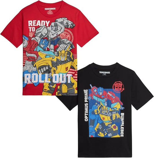 Transformers Camiseta para niños – Paquete de 2 camisetas gráficas