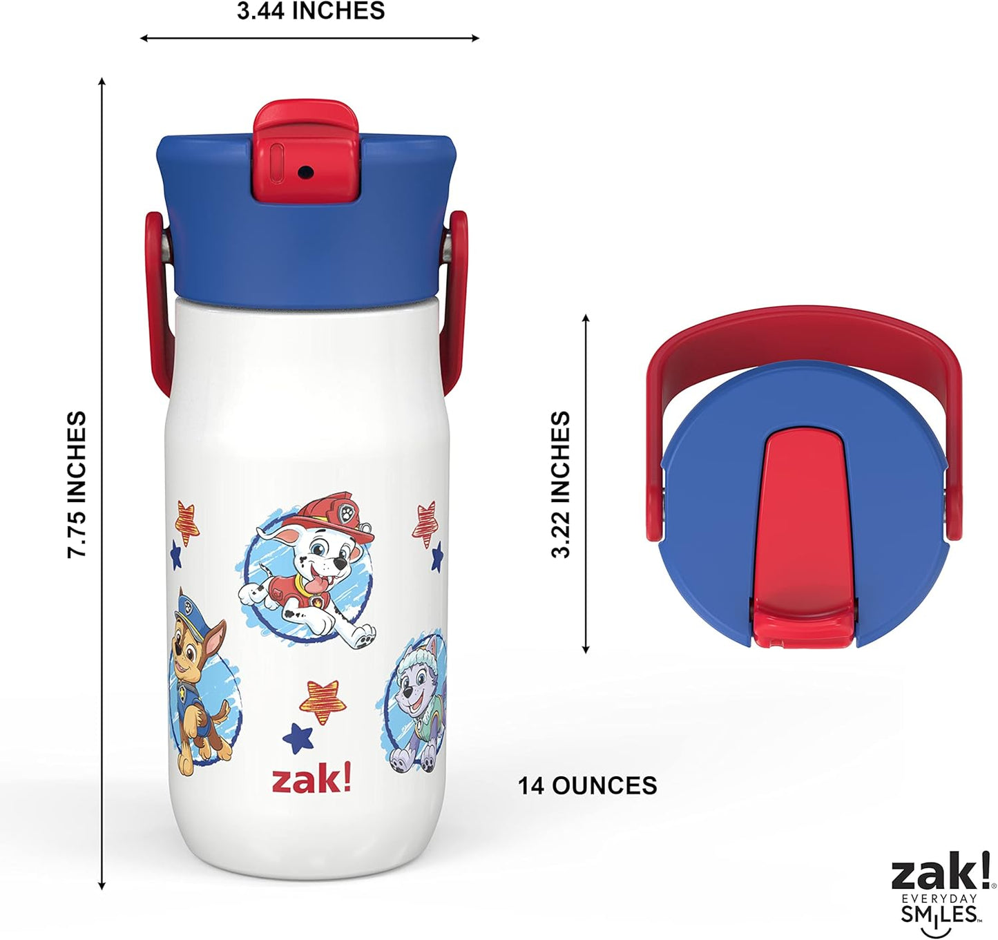 Zak Designs Botella de agua de acero inoxidable