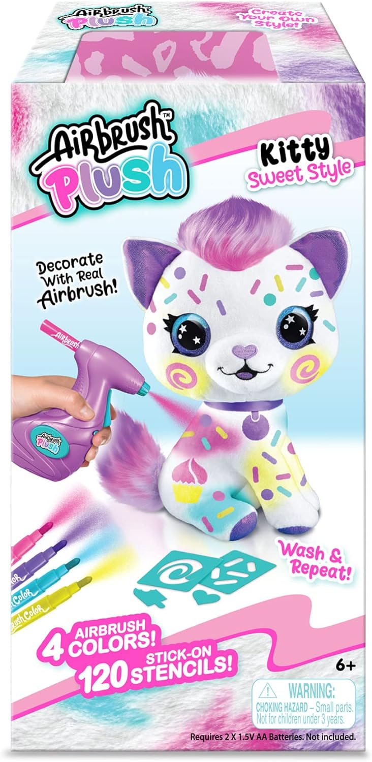 Canal Toys Personaliza el unicornio rosa grande de peluche con aerógrafo. Decora, lava, repite.