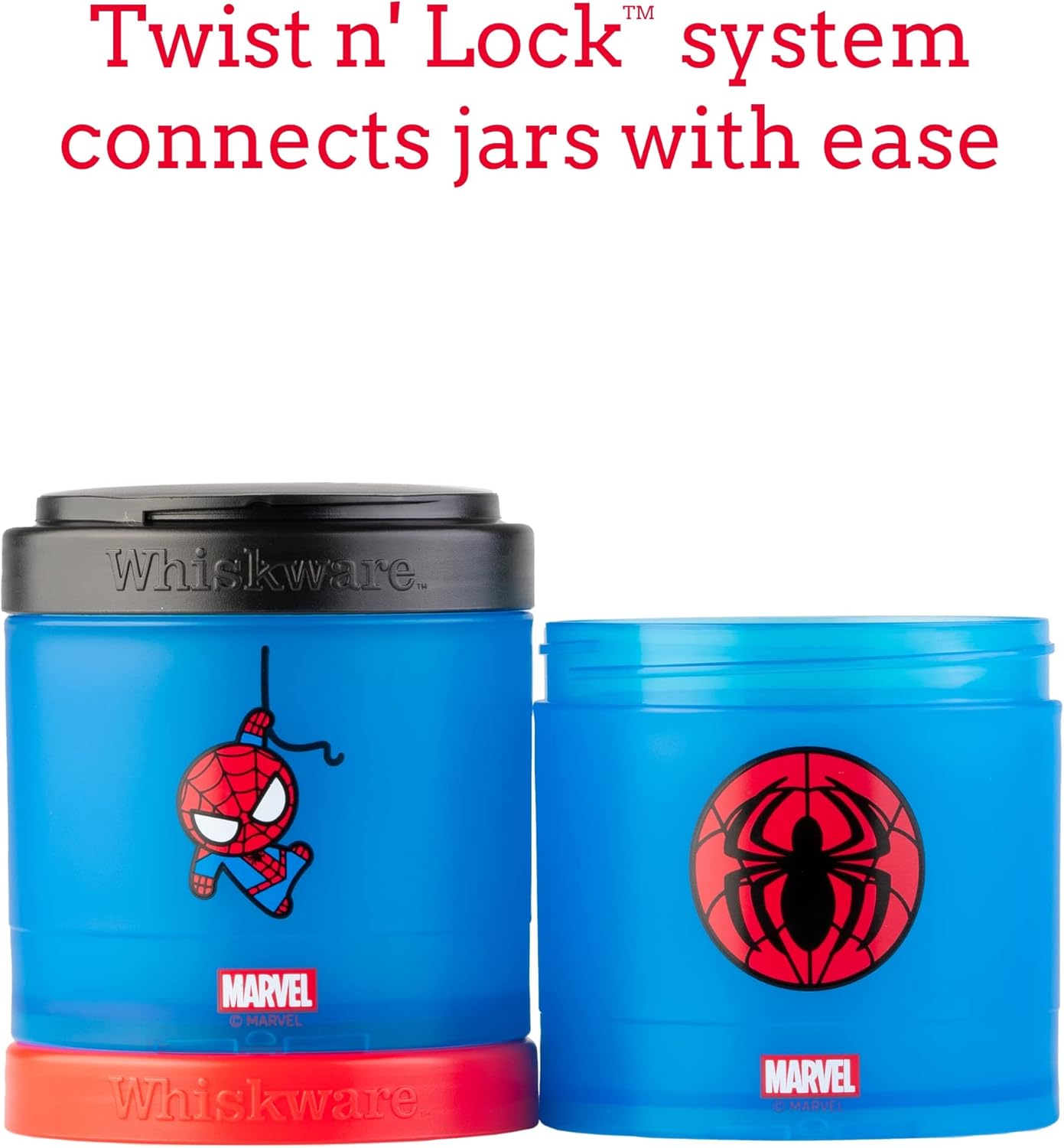 Whiskware - Marvel - Paquete de aperitivos apilables Spider-Man