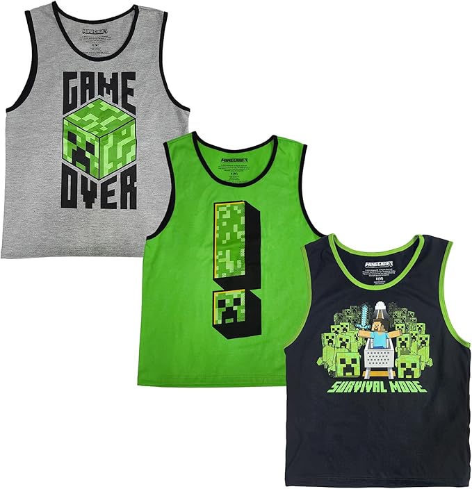 Minecraft Creepers Value - Paquete de 3 camisetas