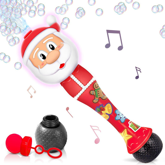 Varita de burbujas con luz de Papá Noel