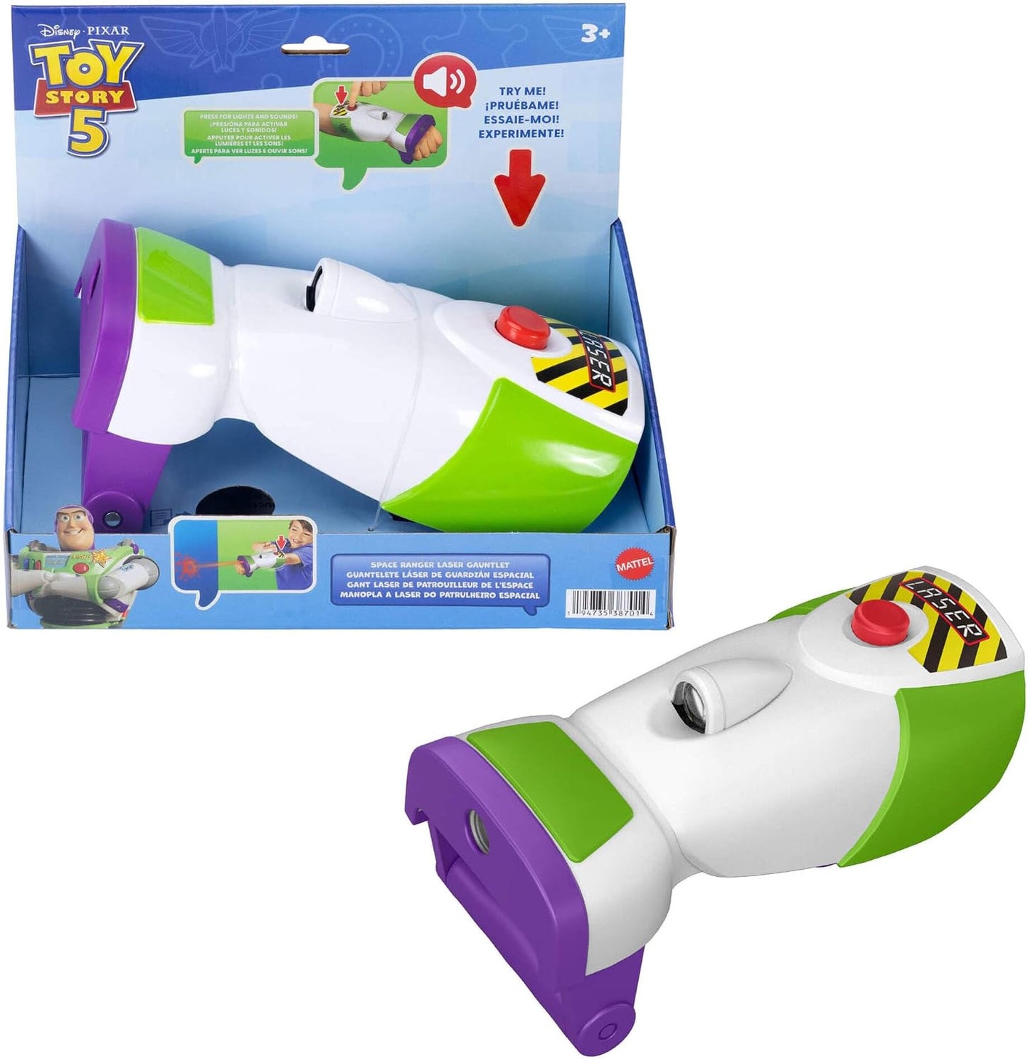 Mattel Disney and Pixar Toy Story con luces, vibraciones, más de 35 sonidos y frases.