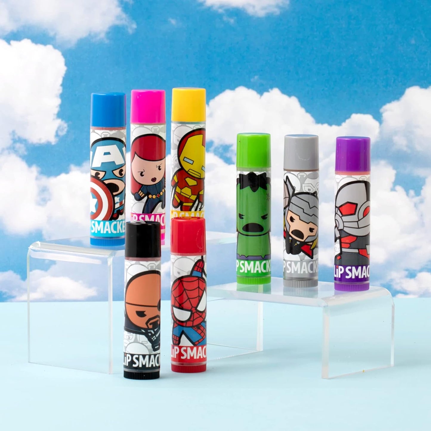 Paquete de 8 bálsamos labiales saborizados Marvel