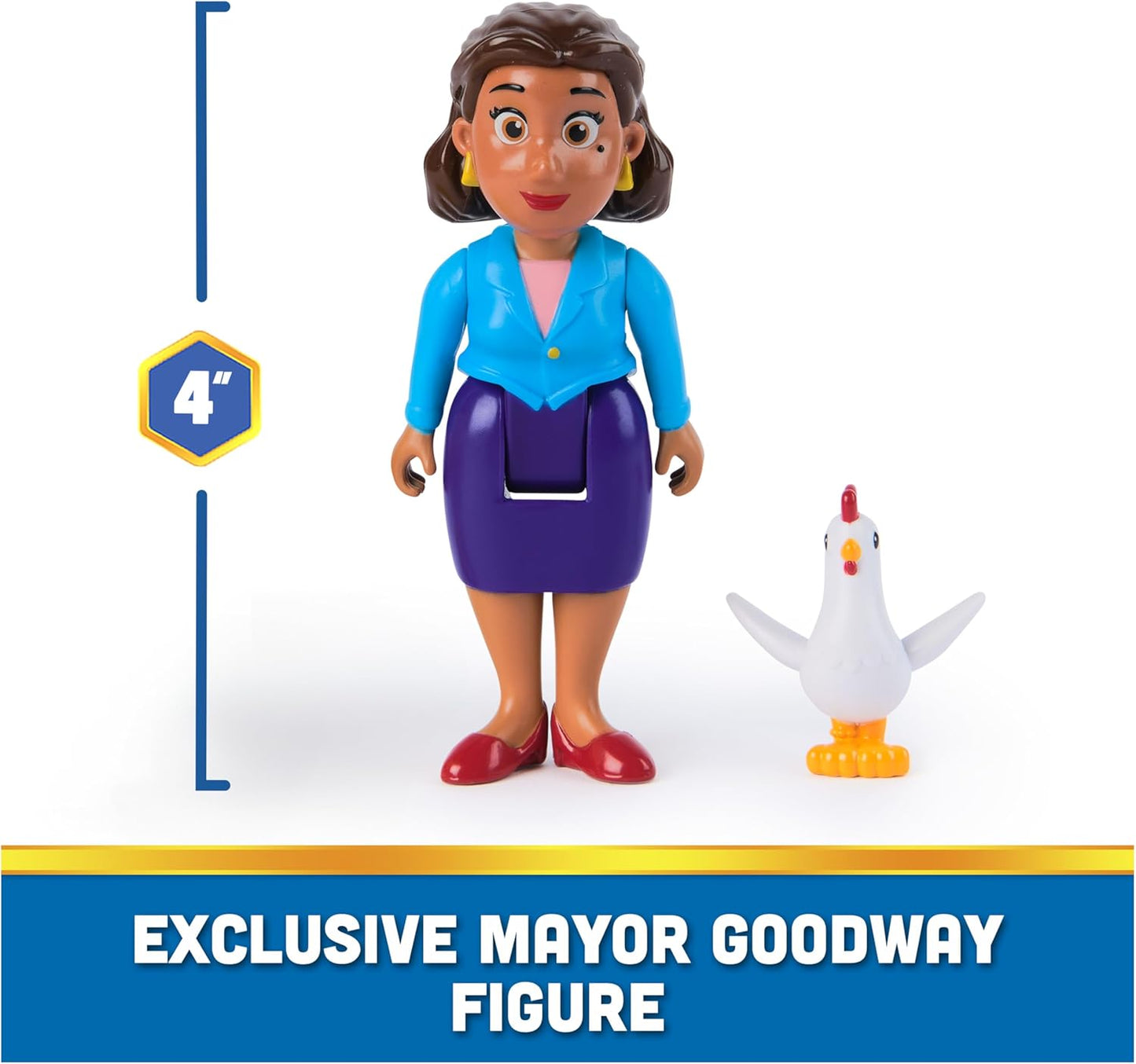 Paw Patrol Figuras de Rubble, Mayor Goodway y Chickaletta