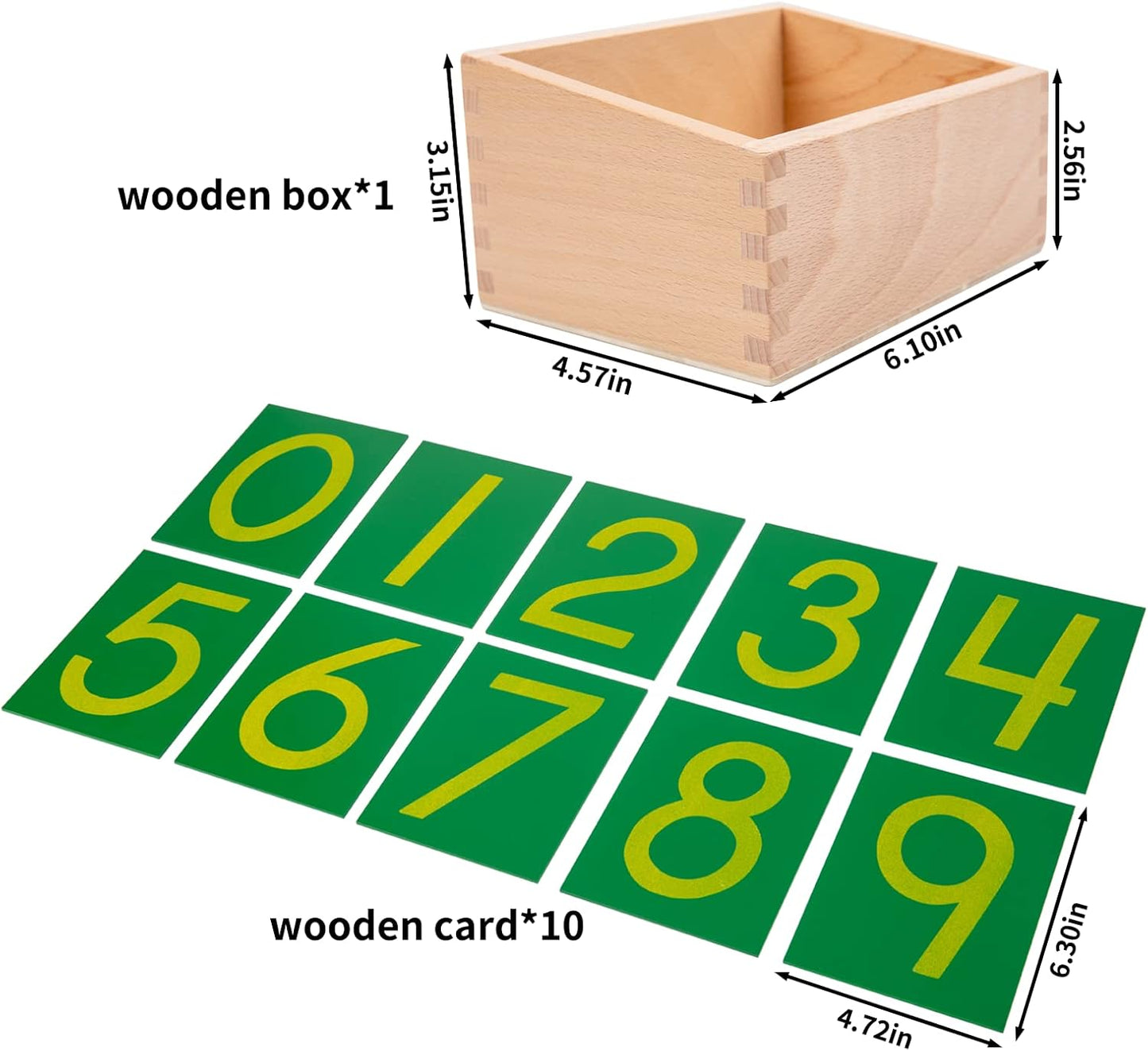 números de papel de lija  Montessori