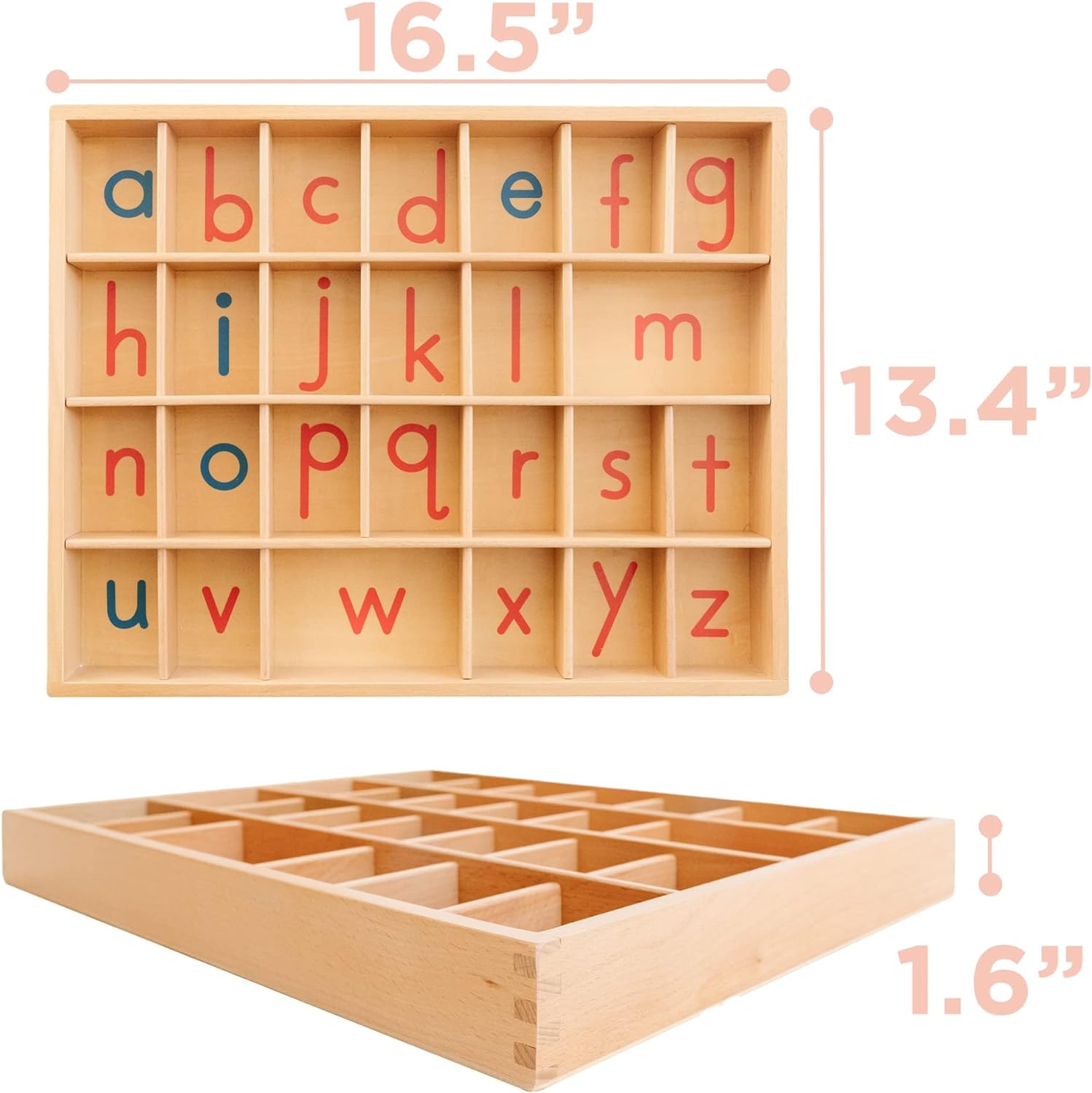 Letras de madera del alfabeto móvil Montessori