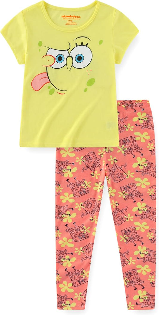 Nickelodeon SpongeBob SquarePants Conjunto de camisa de manga corta y pantalones de leggings