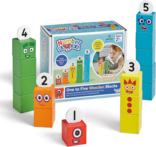 hand2mind Numberblocks One to Five - Bloques de construcción de madera